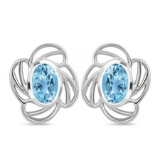 echter Blautopas Ohrstecker