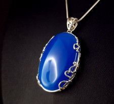 Anhänger Silber 925 Achat blau XXL - verspielt & attraktiv Sigal