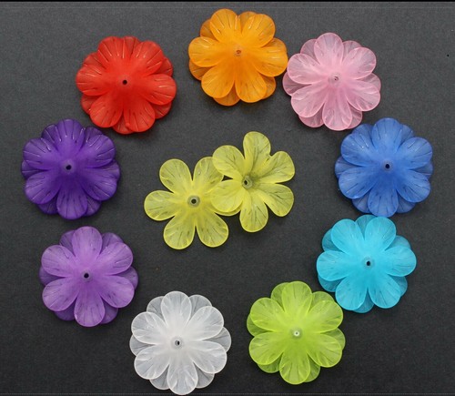 Acryl blüten perlen gefrostet - acryl,