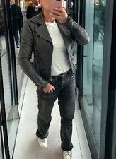 Balenciaga LEDER Lederjacke Gr.36 Anthrazit