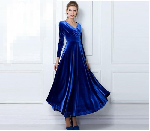Samt maxikleid abendkleid - samt,