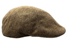 fiebig ® GATSBY FLATCAP SCHIRMMÜTZE WOLLMÜTZE WOLLE CAMEL FISCHGRAT TREND