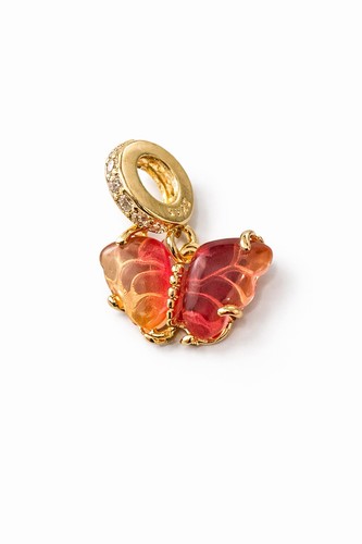 Gold schmetterling charm - charm, 925