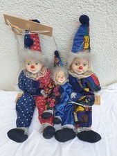 3x Clown Puppe  bunte