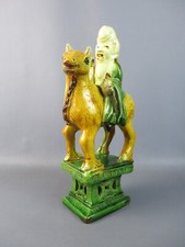 Statue Antike Skulptur Kachel Östlich Mann Zu Pferd Verzierung Early 900