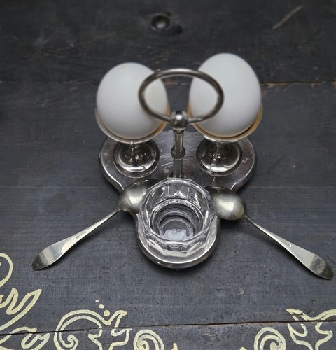 Eierbecher set metall glas - eierbecher-set, metall/glas