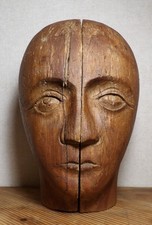 Holzkopf Mensch, Deko, Zum Auseinandernehmen, Kunst, Schnitzkunst, 24,5 cm Höhe