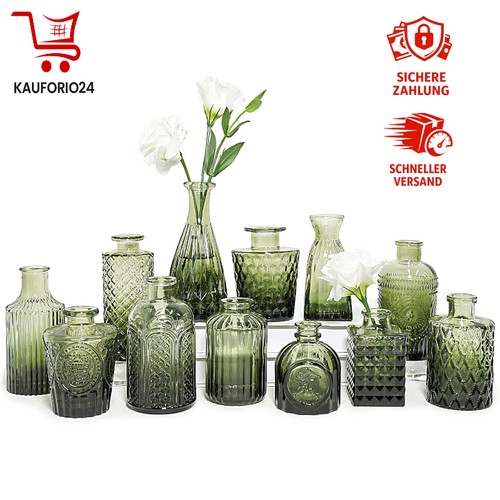 Glasvasen set teilig - glasvasen-set, 12-teilig