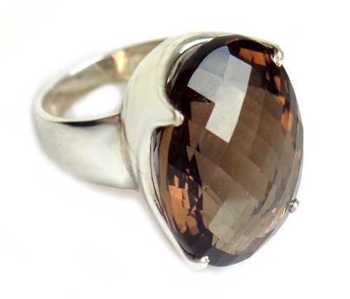 Rauchquarz ring 925er silber - ring,