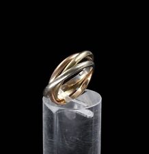 585/- 14 Kt Tricolor,  Weiß-, Rosé- und Gelbgoldring, Ringgröße 51.