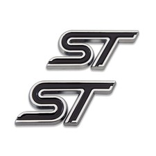 2x Chrome&Black Metal ST