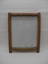 Altes Original Waschbrett Emaille Holz Waschen Rubbeln 46x37 cm