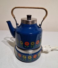 Wunderschönes altes Emaille Stövchen Kessel Wasserkessel Kocher Email RAR