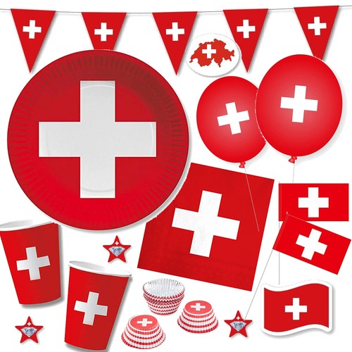 Schweiz partygeschirr deko - schweiz,