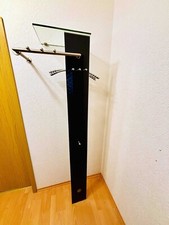 ⭐ Garderobe Edelstahl mit Schwarzglas & transparenter Glasablage | *** neuwertig