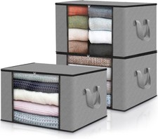 Edihome Kleidung Aufbewahrungsboxen Kleiderschrank Organizer hellgrau 3pcs.