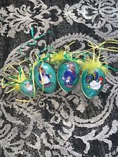 ♥ DEKO-Eier ♥ Hand-bemalt ♥ Frühling ♥ Ostern ♥ 4 Stück Plastik Kuntstoff Hänger