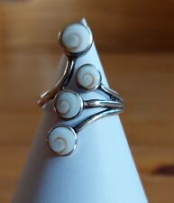 DUR Ring, 925er Silber mit  Meeresauge/ Shiva-Auge/ Shiva-Muscheln  