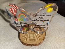 1x Acrylherz auf Holzscheibe Geschenk Erzieher  Lehrer