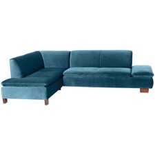 Max Winzer | Terrence | Ecksofa links mit Sofa 2,5-Sitzer rechts | petrol | Samt