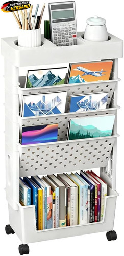 Mobiler bücherwagen schmal - bücherwagen, 5