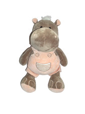WIE NEU * Morgenroth Hippo Nilpferd Latzhose Stofftier Kuscheltier 50 cm braun