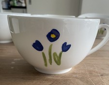 6 Dibbern Porzellan Tassen mit Blume kaum gebraucht