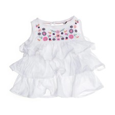 Mini Boden, Kleid, Größe: 98, Weiß/Mehrfarbig, Baumwolle, Blumen, Mädchen -LC0