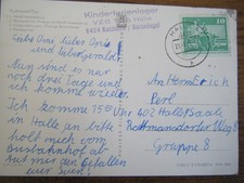 DDR Nebenstempel: Kinderferienlager VEB TGA Halle in 6424 Katzhütte/Bärentiegel
