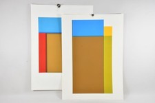 C25Q05- Siegfried Ijewski (1941) 2x Farbserigraphie konkrete Kunst handsigniert