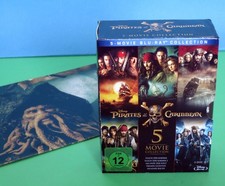5x  blu-ray ☆ PIRATES OF THE CARIBBEAN komplett Episode 1 2 3 4 5 + Kinoplakat