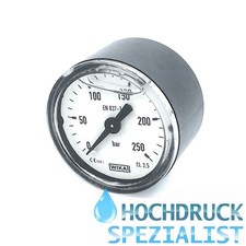 Manometer, Hochdruckmanometer 250 bar mit 1/8" Anschluß hinten, glyceringedämpft