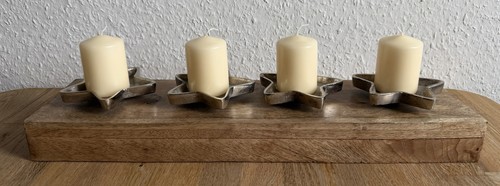 Adventskranz aus holz und - adventskranz,