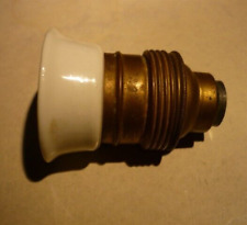 Alte antike Lampenfassung Messing mit Porzellanring E27
