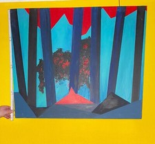 2 wunderschöne Gemälde auf Leinwand ungerahmt  Titel - Der Nebel