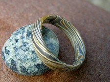 Unikat Ring Mokume gane Silber