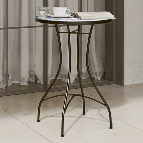 Runder bistrotisch mosaik blau - bistrotisch,