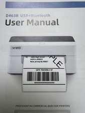 VRETTI THERMAL LABEL PRINTER 4X6 Bluetooth & USB Vretti D463B