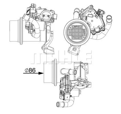 Abgaskühler 000p mahle - abgaskühler, ce