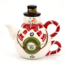 Tea for One Schneemann Teekanne & Teetasse  / Weihnachtstasse NEU & OVP