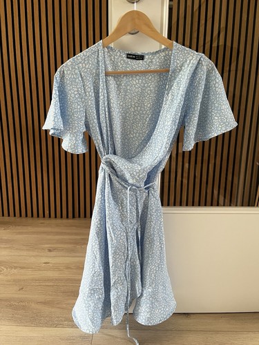Wickelkleid blau muster - wickelkleid, blau,muster