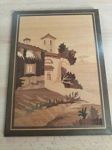 Vintage intarsien wandbild - vintage,