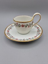 KPM Berlin Mokkatasse und Untertasse um 1800 Etruskisch vergoldet floral dek. VI