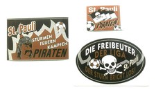 3er St. Pauli Piraten Aufkleber Sticker Sammlung Logos Fussball #681