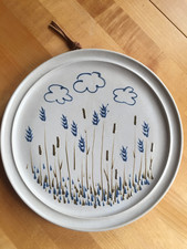 Wandteller Keramik Teller Getreide Wolken beige 24 cm