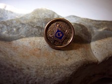 Freimaurer-Krawatten-Pin-Knopf-Zirkel-Winkel-G-Echtemail-Blau