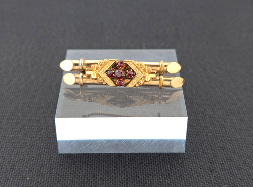 Biedermeier brosche granat - biedermeier,