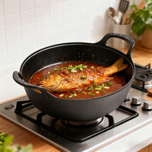 Gusseisen wok 30cm - -, 24/30cm