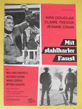 Mit stahlharter Faust / alter Werberatschlag / Kirk Douglas, Jeanne Crain