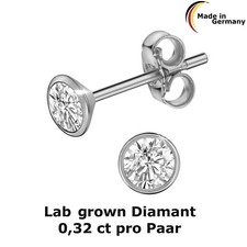 Ohrstecker Lab Grown Diamant 0,32 ct. 585 Weissgold 1 Paar 3,80 mm NEU 14 Karat